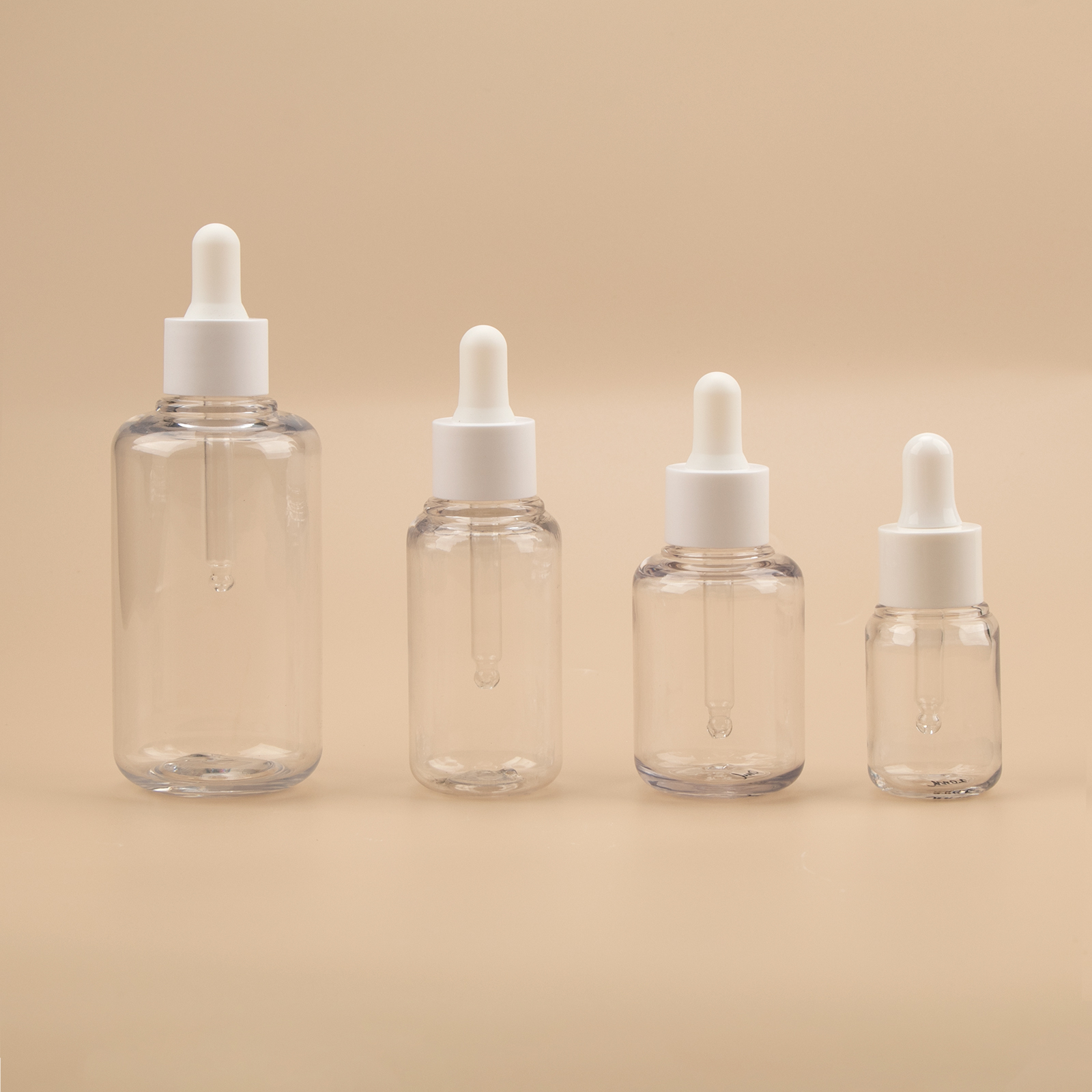 2024 New arrival factory wholesale 20ml 30ml 50ml 60ml 100ml 120ml essential oil plastic bottle with dropper cosmetic packaging