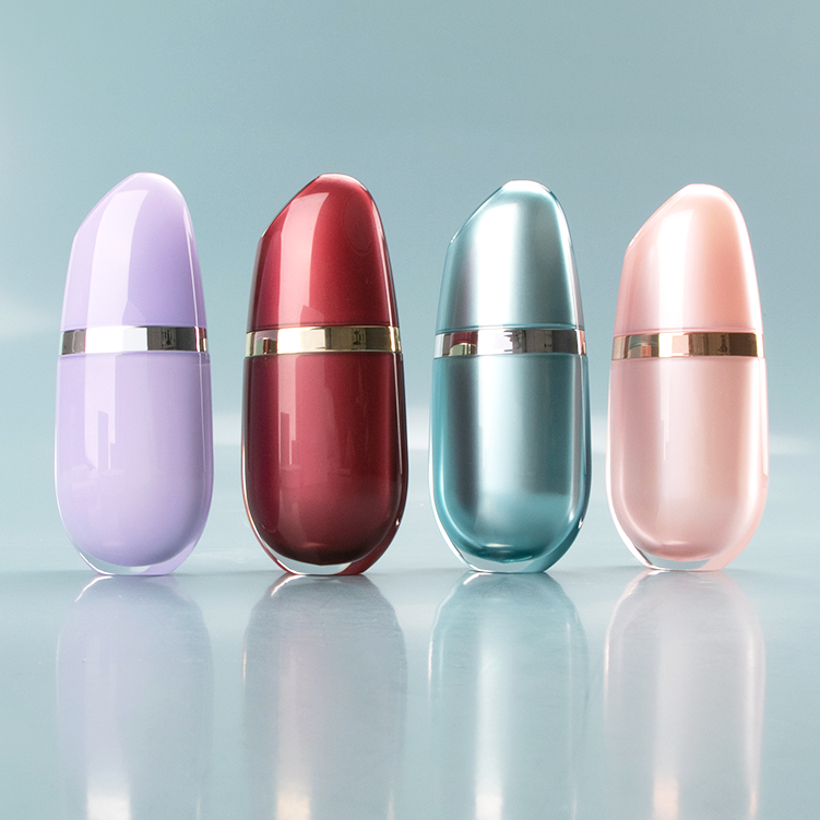 30ml 50ml empty acrylic sunscreen cream bottle foundation cream oval bottle with lotion pump cosmetic packaging