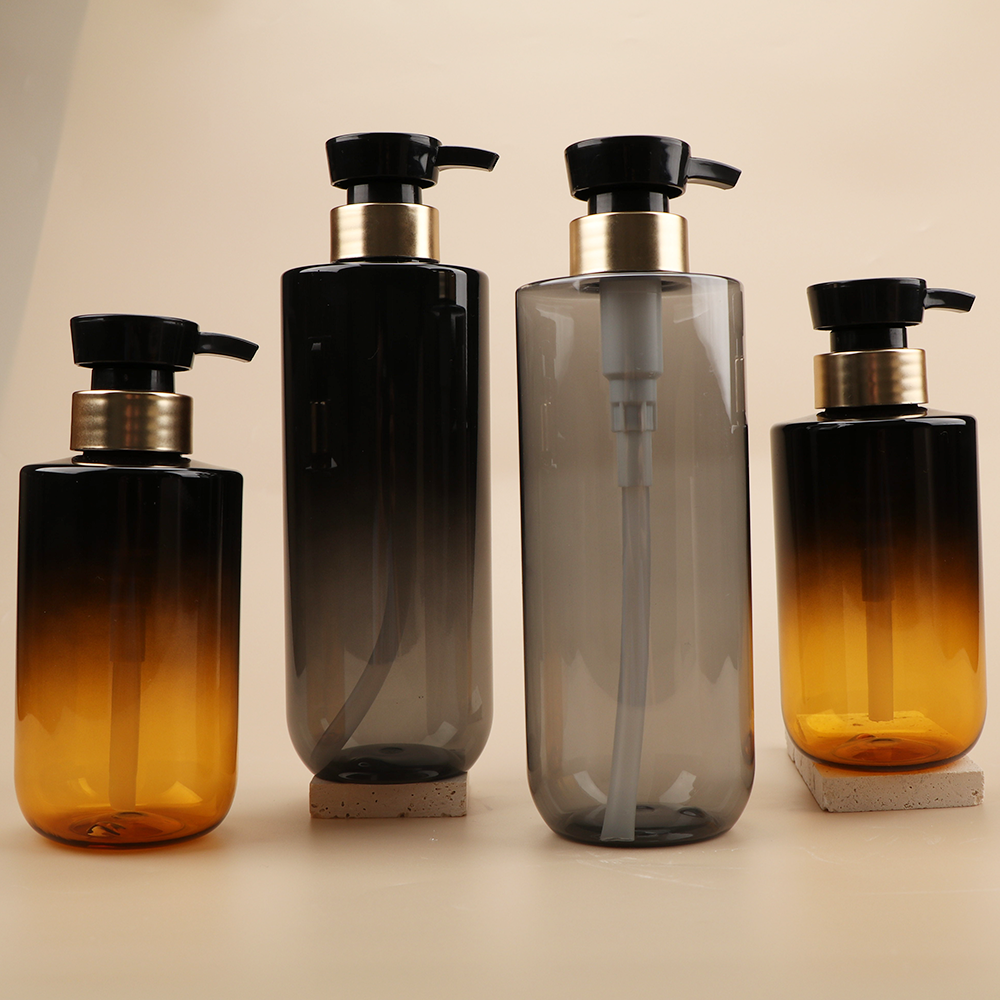 Customized Logo Cosmetic Container Pet Plastic Foam Lotion Liquid Soap Dispenser Refillable Shower Gel Pump Shampoo Bottle