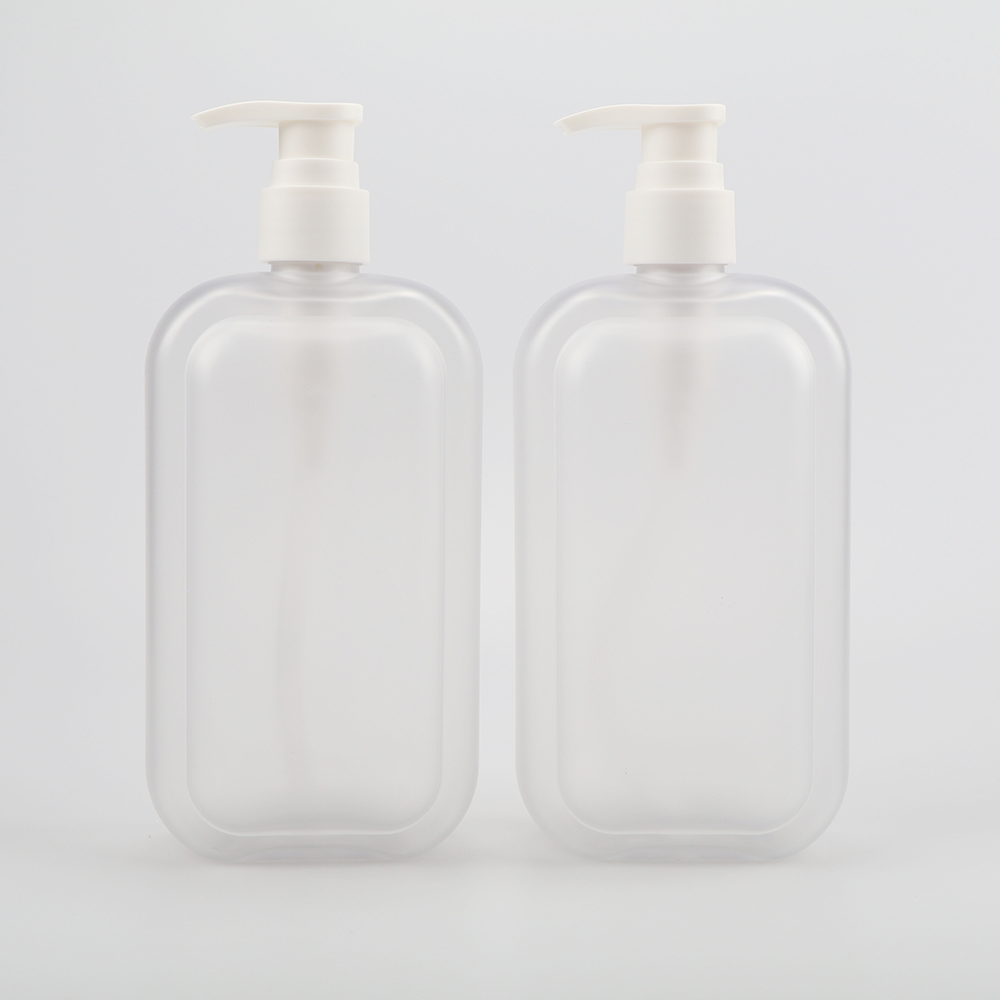 500ml Custom flat square Lotion Pumps Shampoo Bottle Soap Dispensers Plastic Labeled Shampoo Lotion Bottle