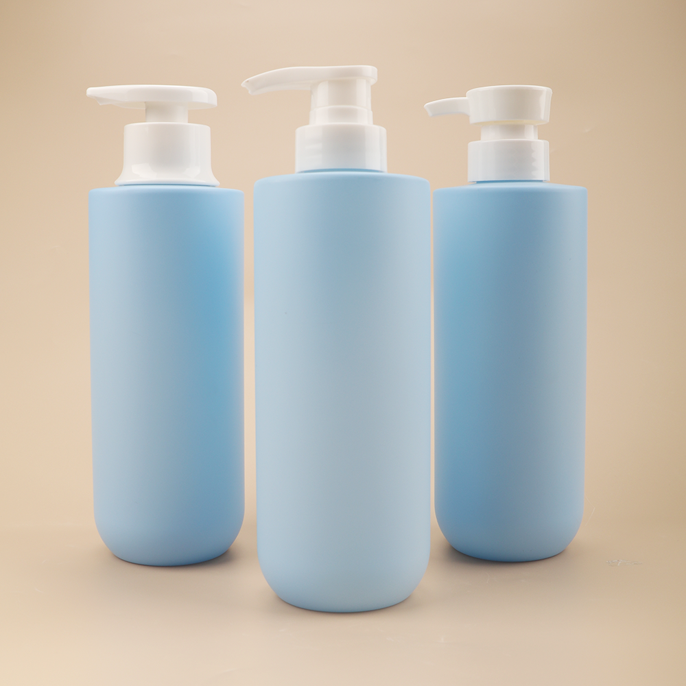 2024 cheap soft touch pe 350ml shampoo and body lotion cream empty bottle container with lotion pump