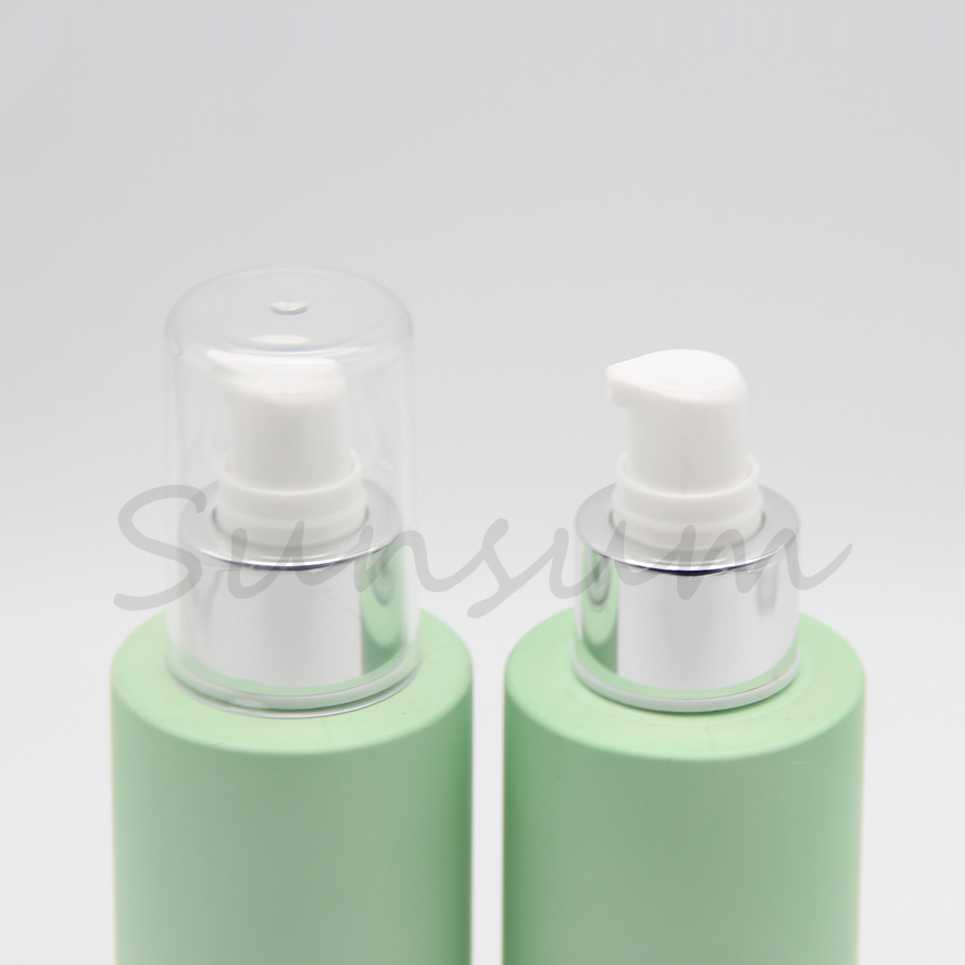 Matte Green Plastic PET Moisturizing Lotion Bottle with Sliver Pump